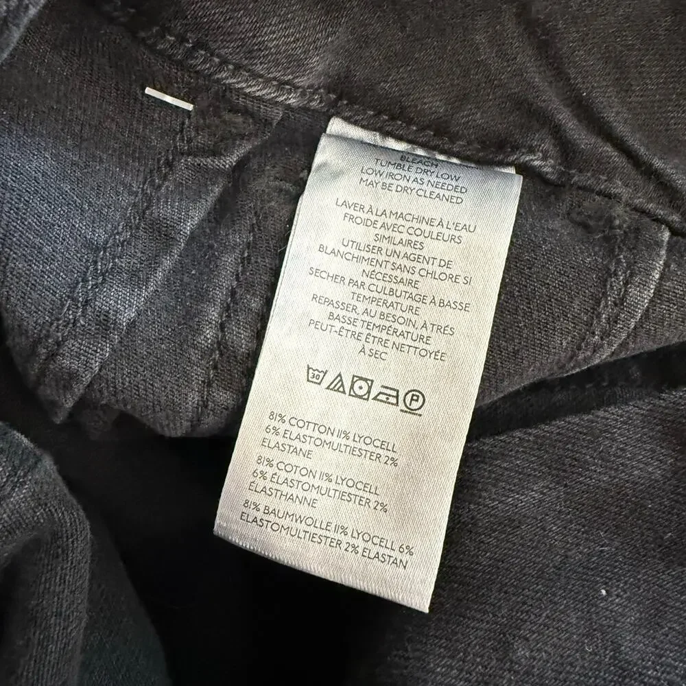 NEW Anthropologie Maeve The Colette High-Rise Crop Wide-Leg Jeans Black Size 29 - Picture 6 of 7
